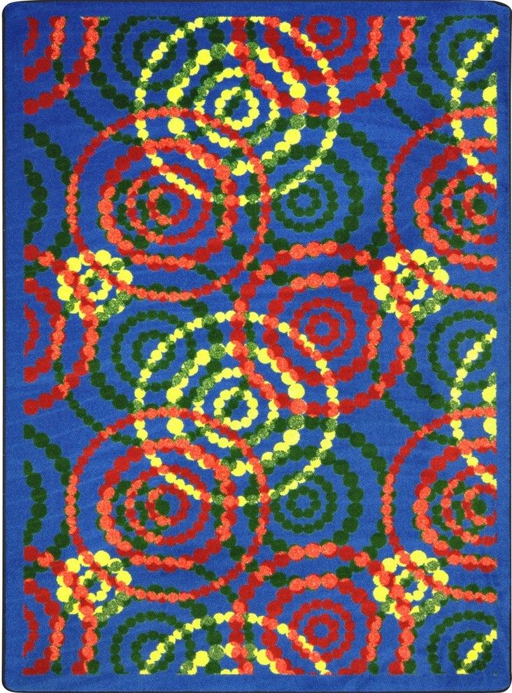 Kid Essentials Rug, Dottie, 7'8"x10'9", Rainbow