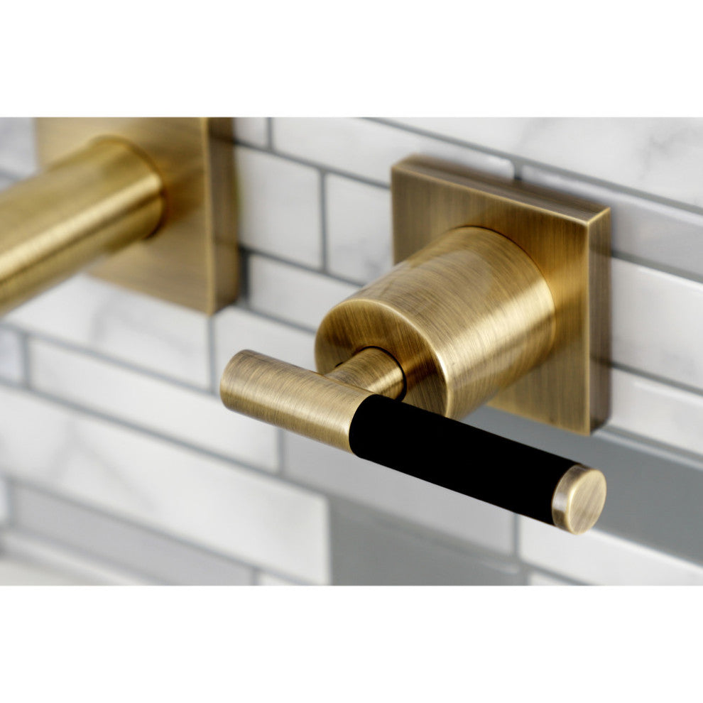 KS6023CKL Wall Mount Tub Faucet, Antique Brass