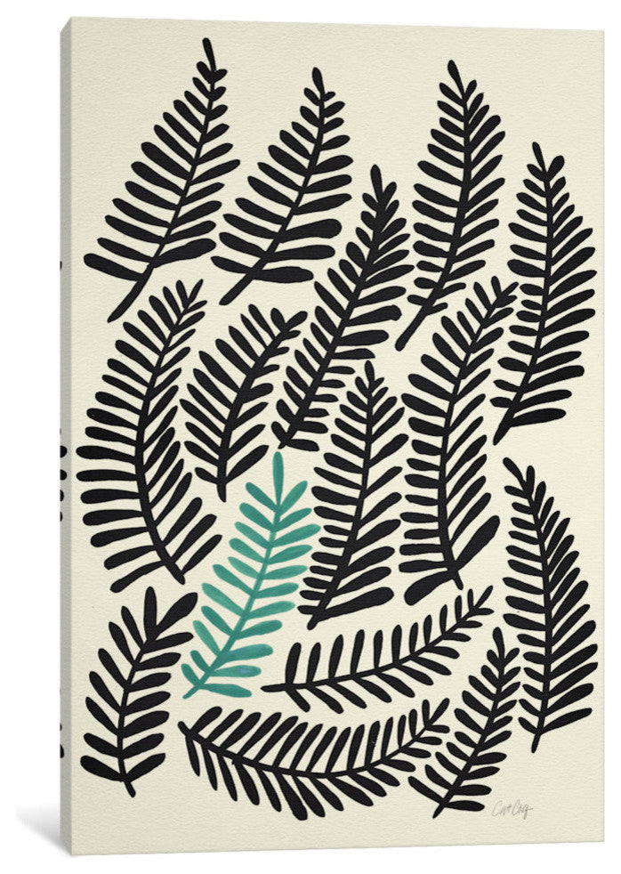 "Black Fronds Artprint" by Cat Coquillette, 26x18x1.5