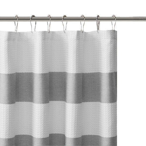 Madison Park Spa Waffle Shower Curtain With 3M Treatment, Grey