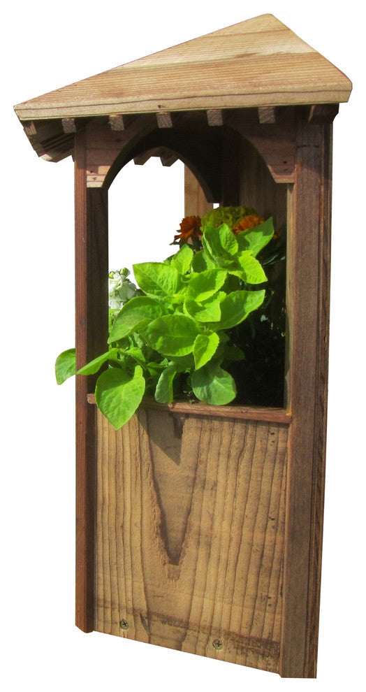 SamsGazebos Wall Mount English Garden Style Gazebo Planter, Treated, Made in USA