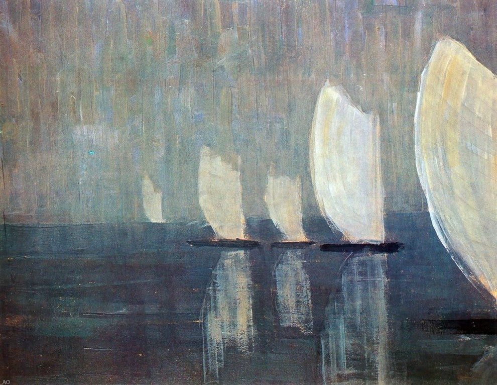 Mikalojus Ciurlionis Sailing Boats - 21" x 28" Premium Canvas Print