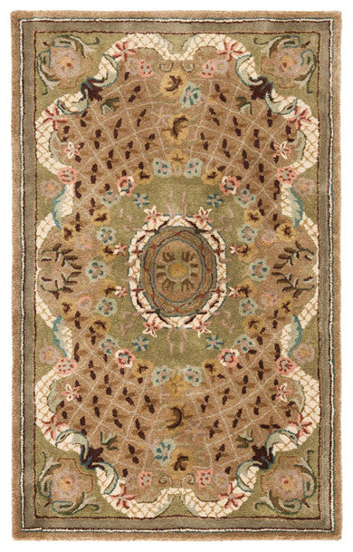 Safavieh Classic Cl304D Toupe, Light Green Area Rug, 3'0" X 5'0"