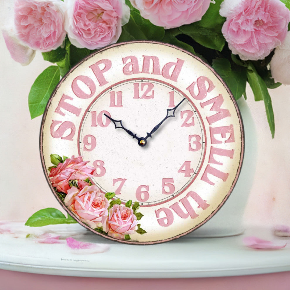 Vintage-Style Casual Kitchen Roses Clock