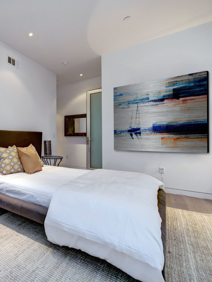 "Aegean Sea" UV Ink Print on Brushed Aluminum, 60"x40"