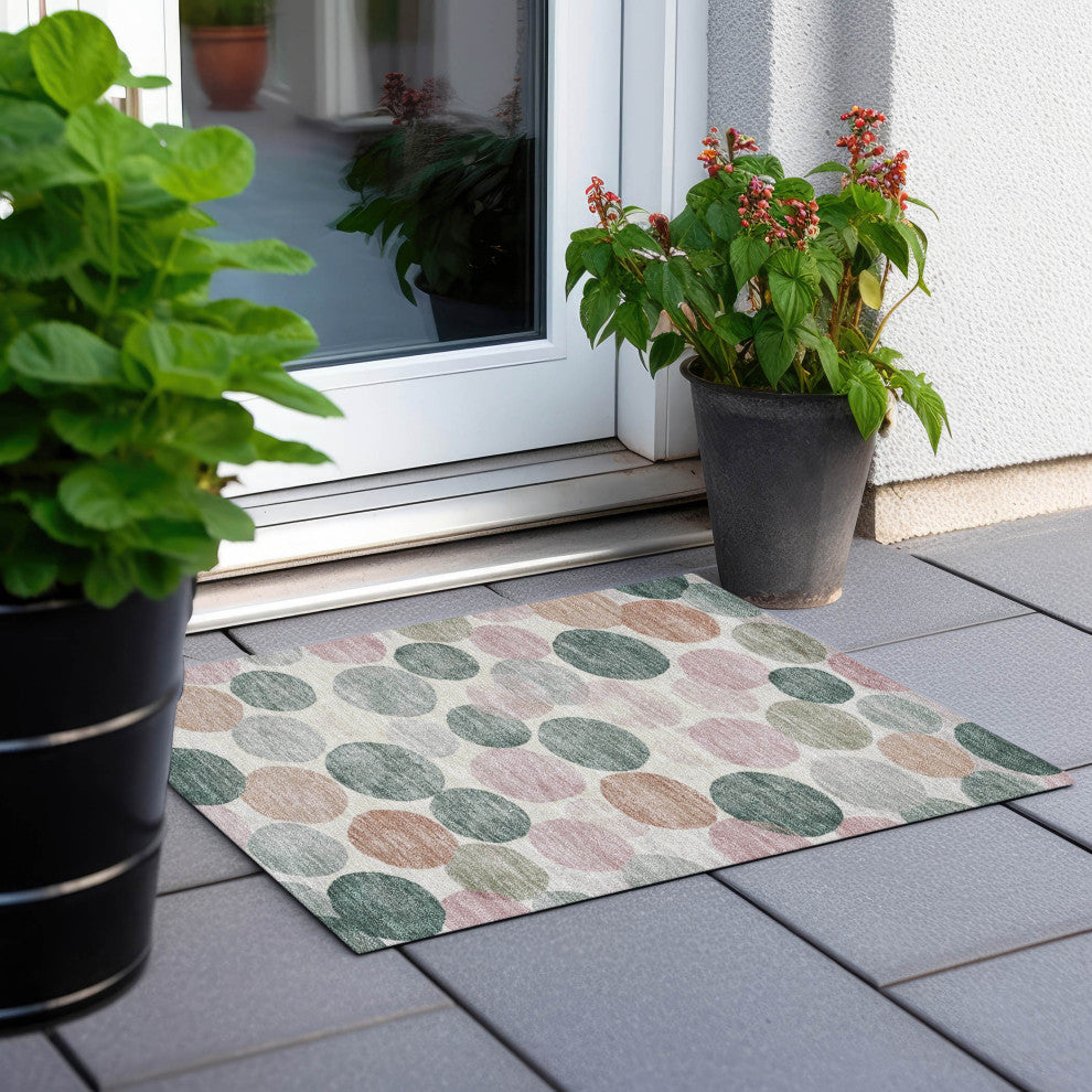 Machine Washable Indoor/Outdoor Chantille ACN1898 Salmon 1'8" x 2'6" Rug