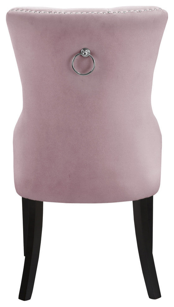 Nikki Velvet Dining Chairs, Set of 2, Pink