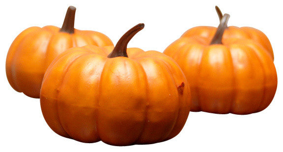 Thanksgiving Fall Harvest Pumpkin Decorations, Bright Orange, Set of 6, 3"