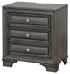 Transitional Wood Night Stand With Night Light, Gray