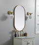 Metal Frame Oval Mirror 20X36 Inch, Brass