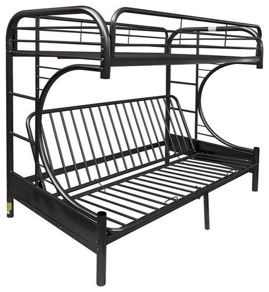 Cabot Twin XL over Queen Futon Bunk Bed, Black