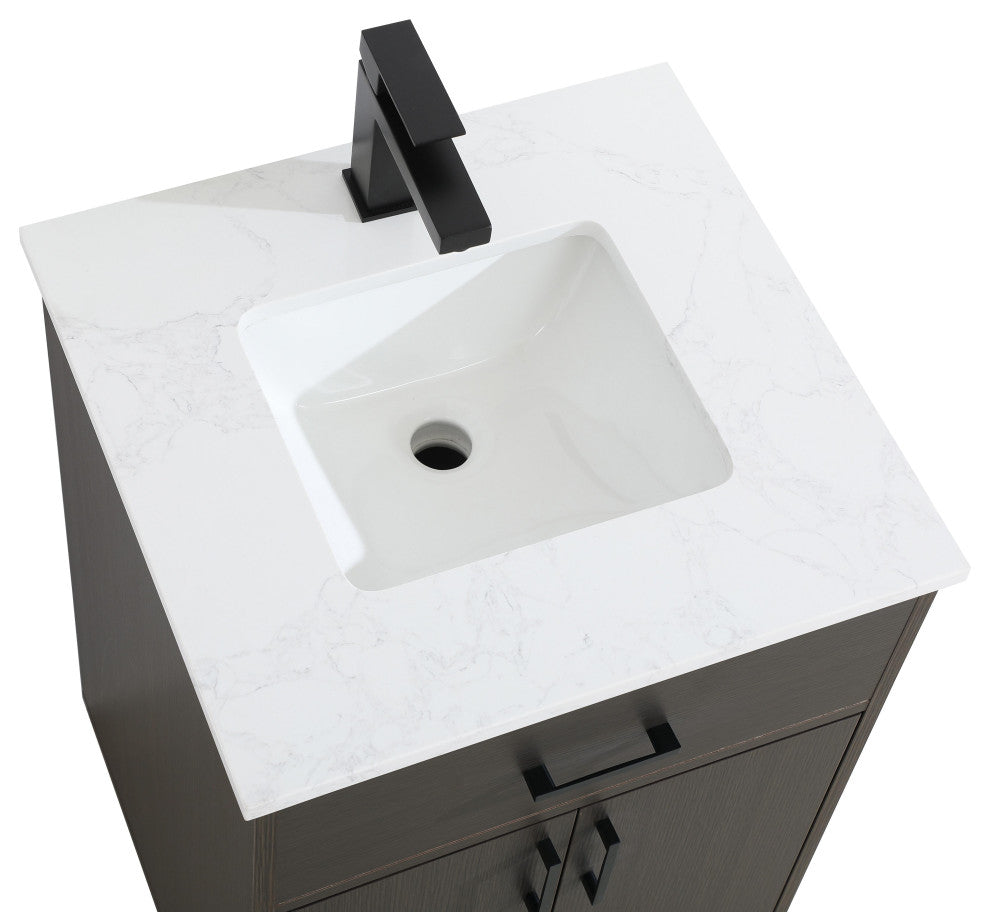 Home Living 20" Single Bathroom Vanity, Mocha Brown