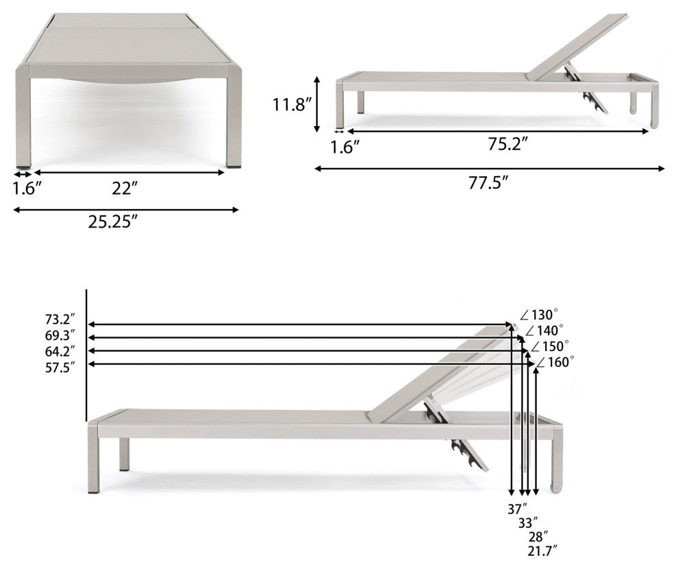 Coral Bay Outdoor Mesh Chaise Lounge, Set of 4