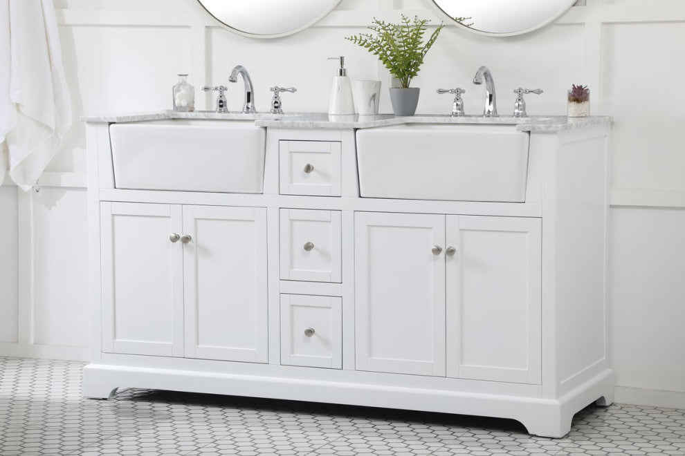 Home Living 22" Farmhouse White-Light Bathroom Vanity