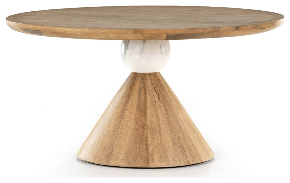 Bibianna Dining Table-Smoked Honey-White
