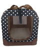 Folding Zippered Vista View House Pet Crate, Dark Navy and Brown Polka, Large