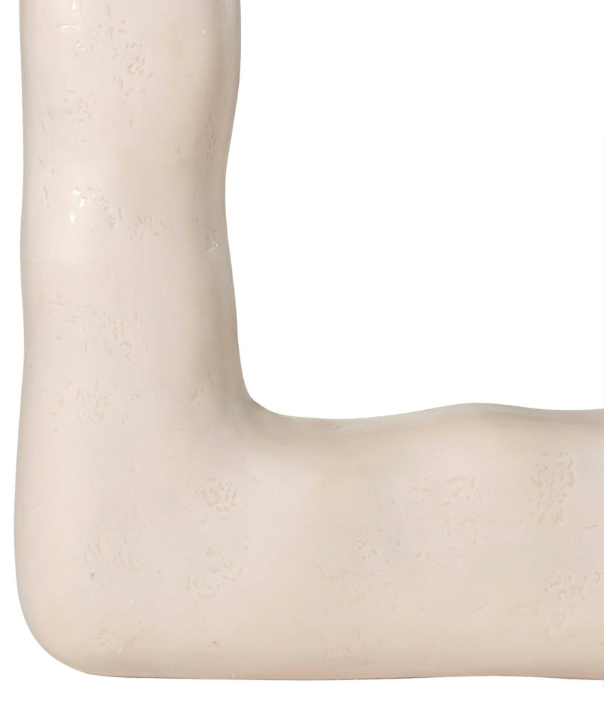 Kaia Cream Textured Small Floor Mirror