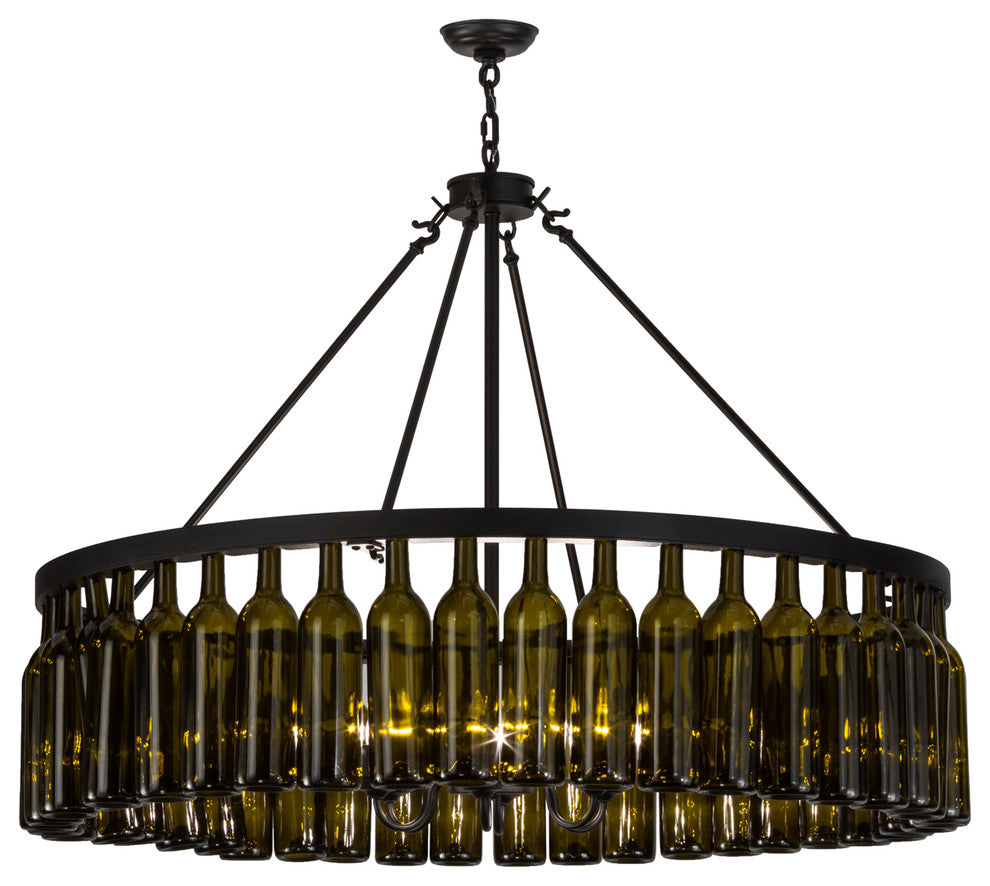 48W Tuscan Vineyard Estate 44 Wine Bottle Chandelier