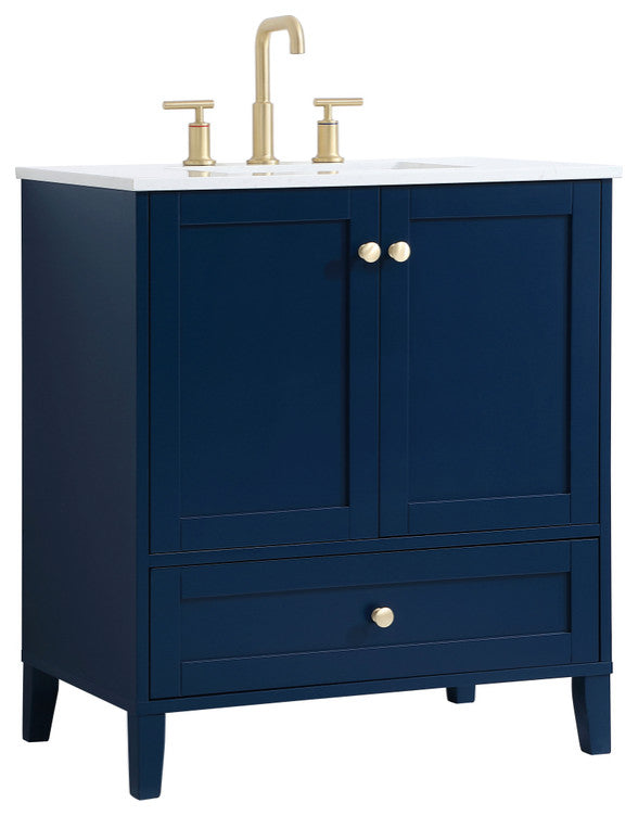Single 18" Bathroom Vanity (Blue), Blue, 30