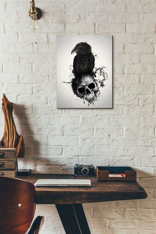 Cortesi Home "Raven and Skull" by Nicklas Gustafsson, Giclee Canvas, 12"x16"
