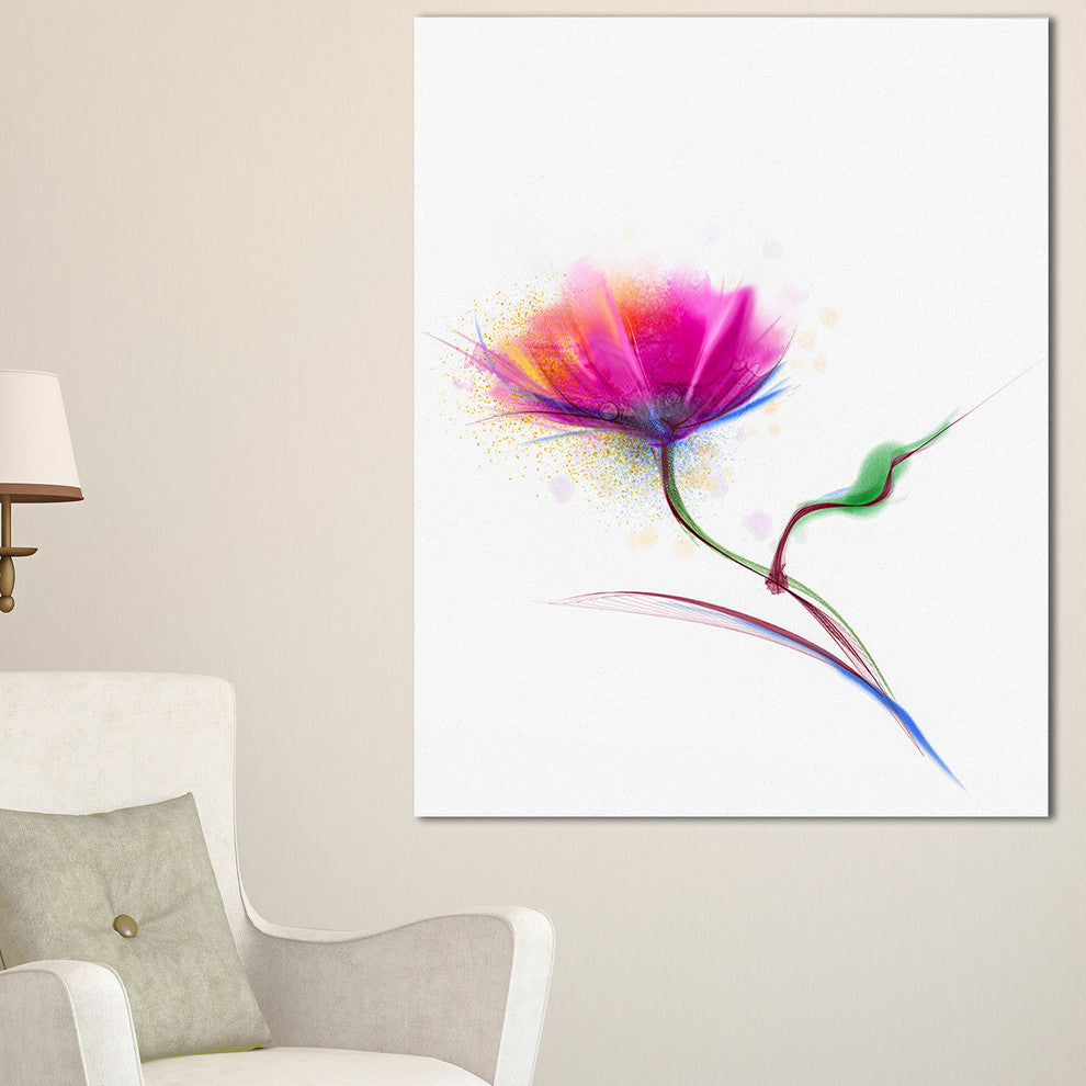 "Isolated Purple Poppy Flower" Flower Canvas Wall Art, 16"x32"