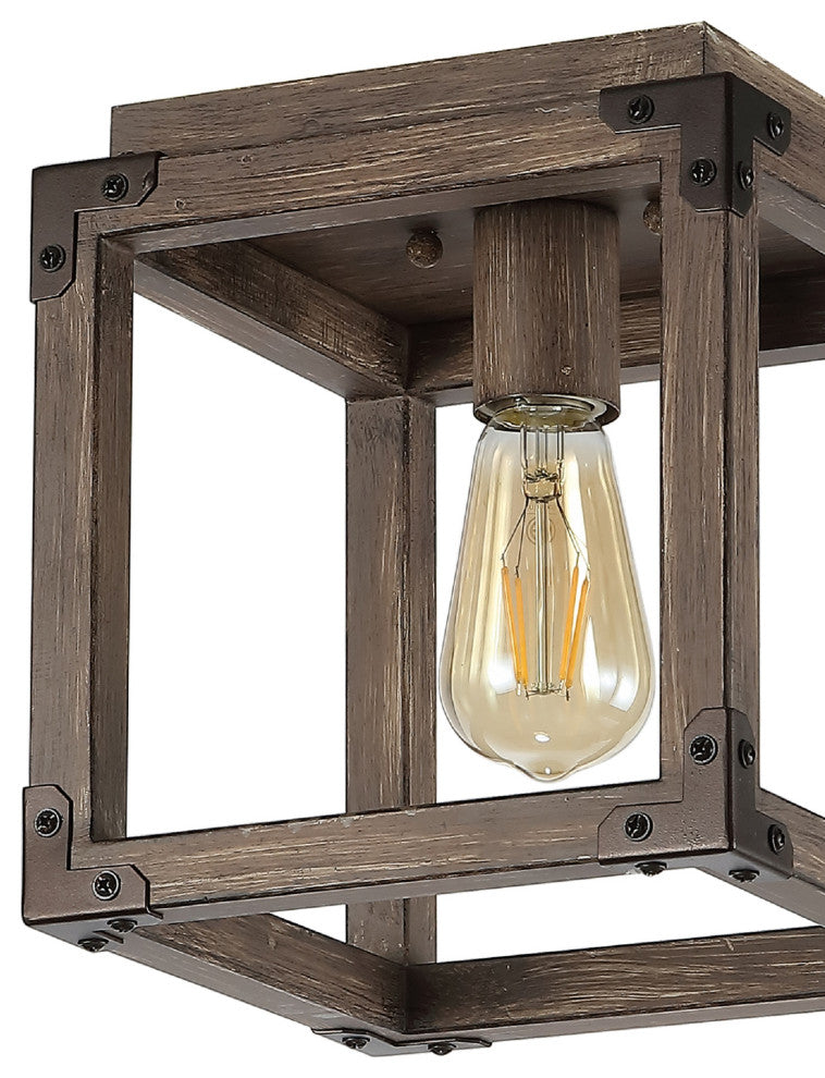 Magnolia Iron LED Flush Mount, Brown, 8"