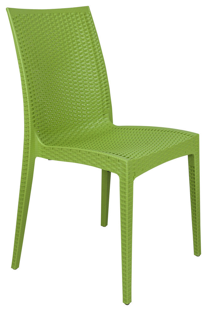 Leisuremod Weave Mace Indoor Outdoor Patio Chair, Green