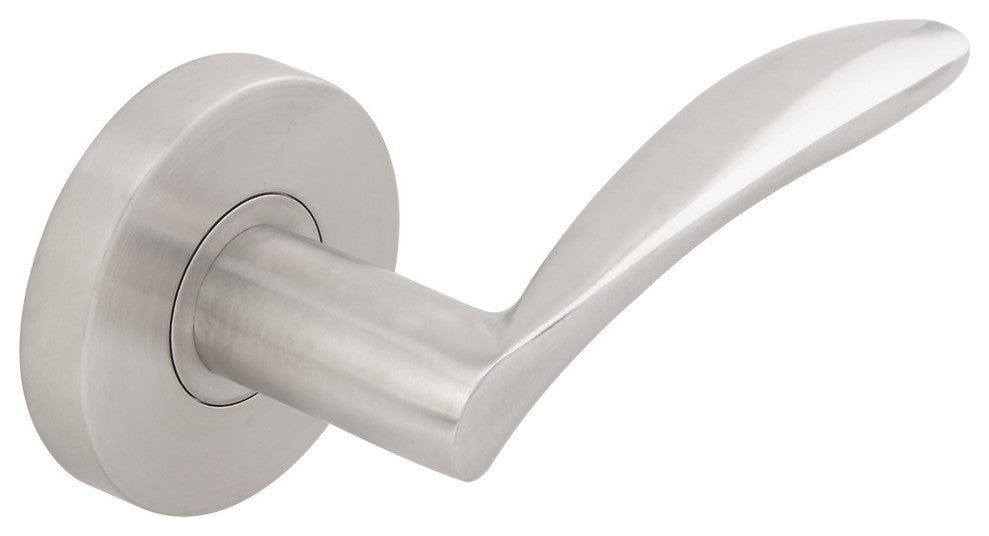 Crest Lever, Half Passage, Right Hand, Satin Stainless Steel, 2-3/8" Backset