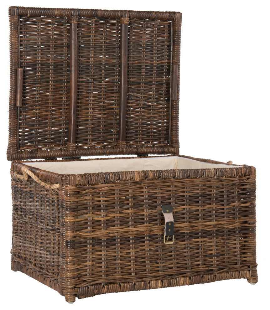 happimess Caden 30" Wicker Storage Trunk, Brown