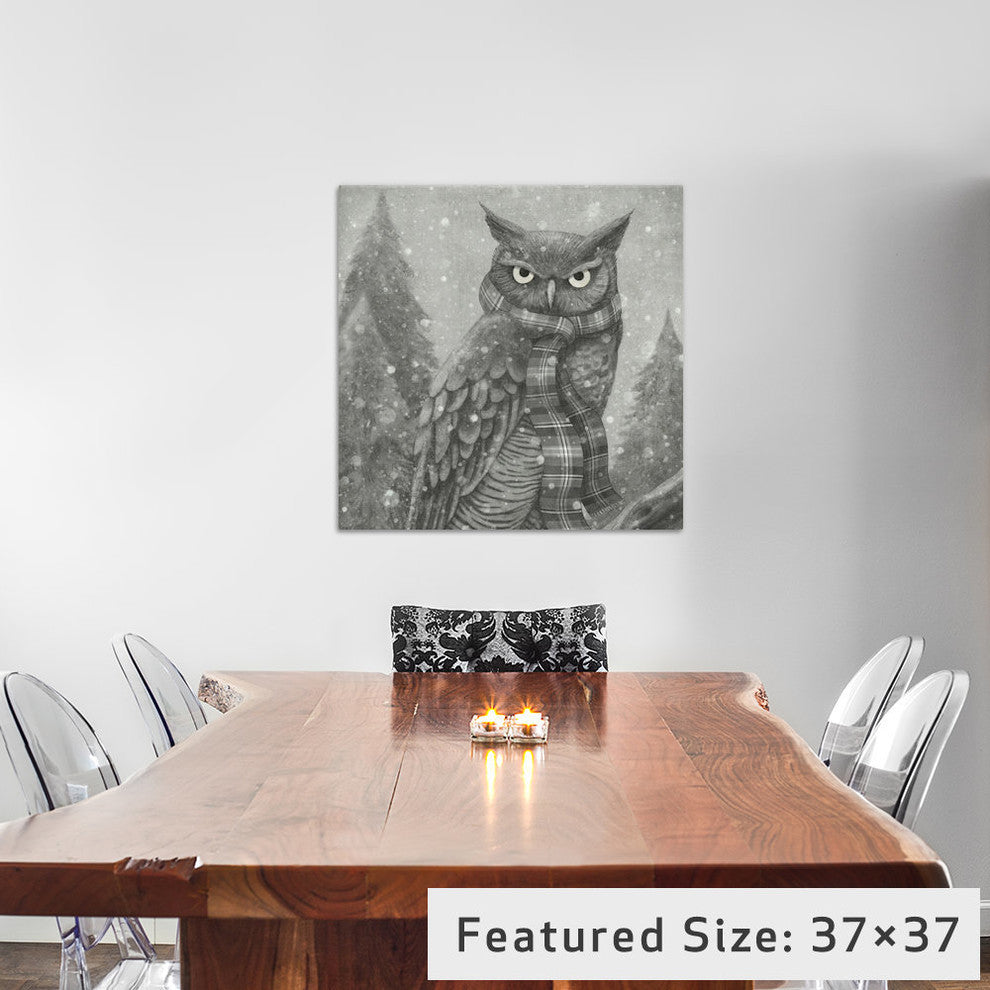 "Winter Owl Square" by Terry Fan, 37x37x1.5