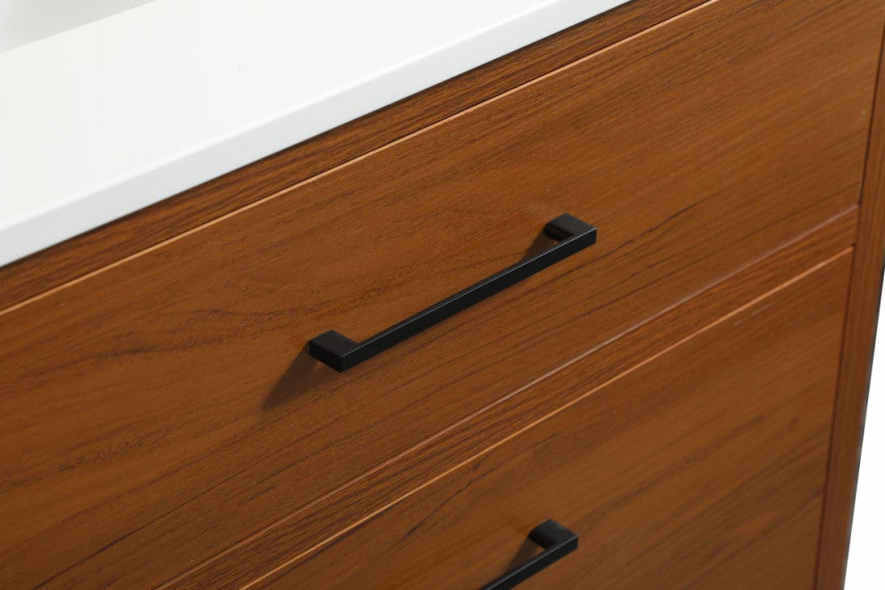 Home Living 22" Midcentury Modern Teak-Light Bathroom Vanity