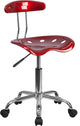Chrome Task Chair With Tractor Seat, Wine Red, 17"x16.50"x29.25", 34.75"