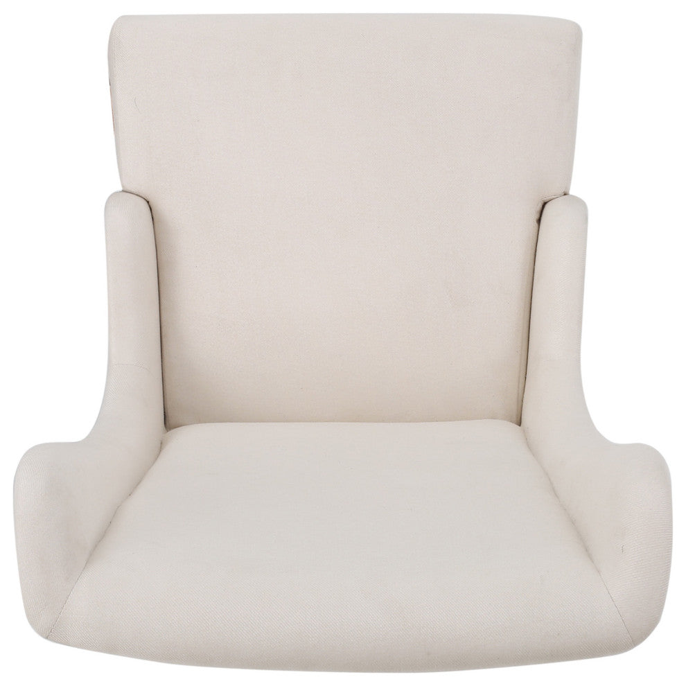 GDF Studio Sheldon Traditional Design High Back Fabric Dining Chair, Beige