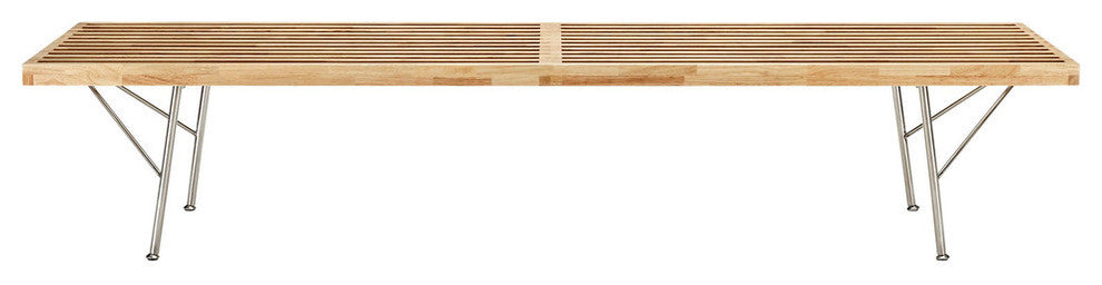 Modern Contemporary Living Room Large Wood Bench Natural