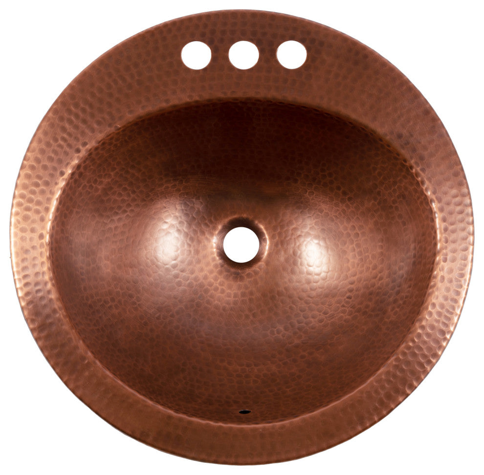 Bell 19" Drop-In Bathroom Sink in Copper