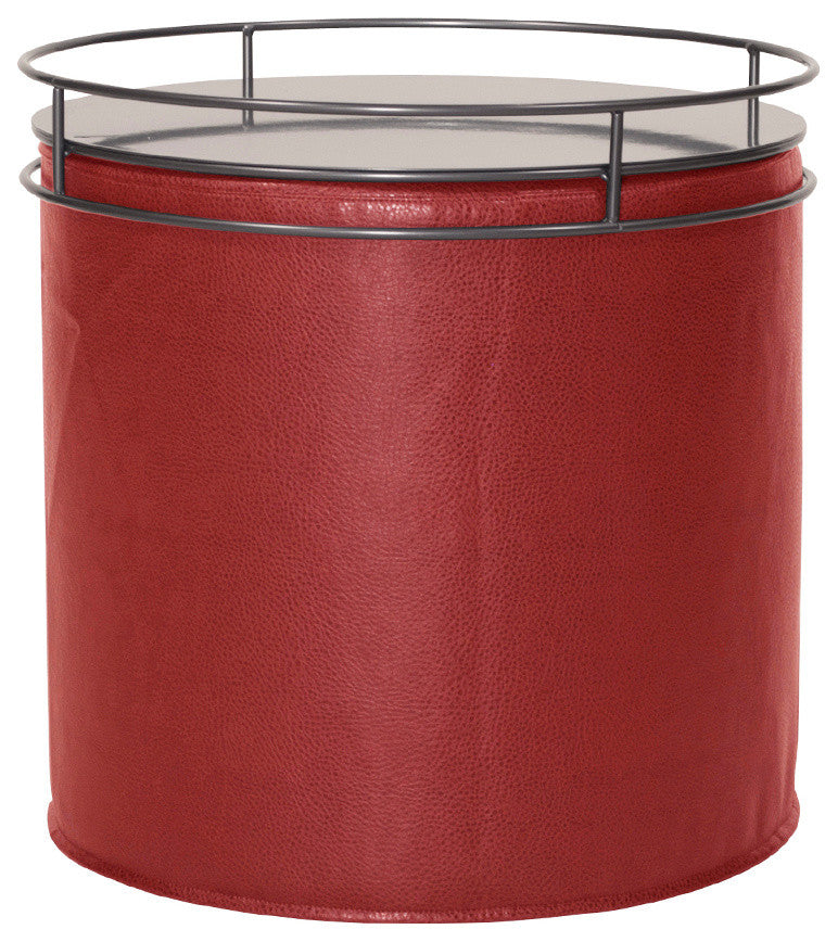 No Tip Cylinder Ottoman With Cover, Avanti Apple