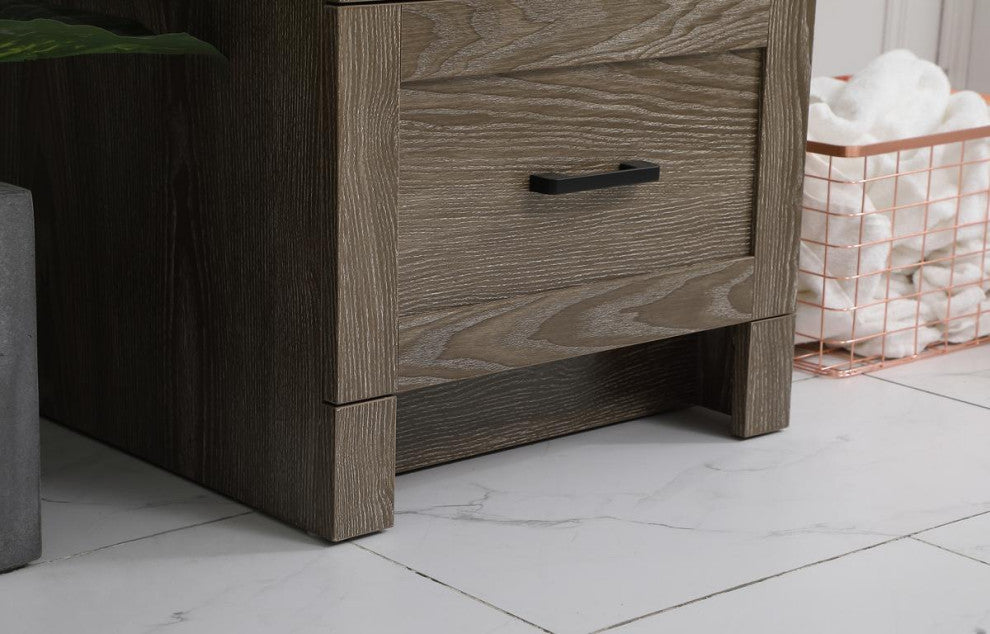 Home Living Single 18" Bathroom Vanity (Weathered Oak)