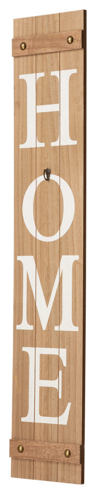42"H Spring Wooden "HOME" Porch Sign With Wreath