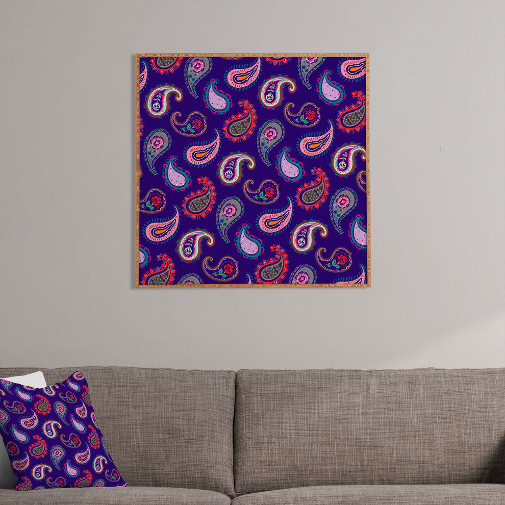 Deny Designs Pimlada Phuapradit Purple Paisleys Framed Wall Art