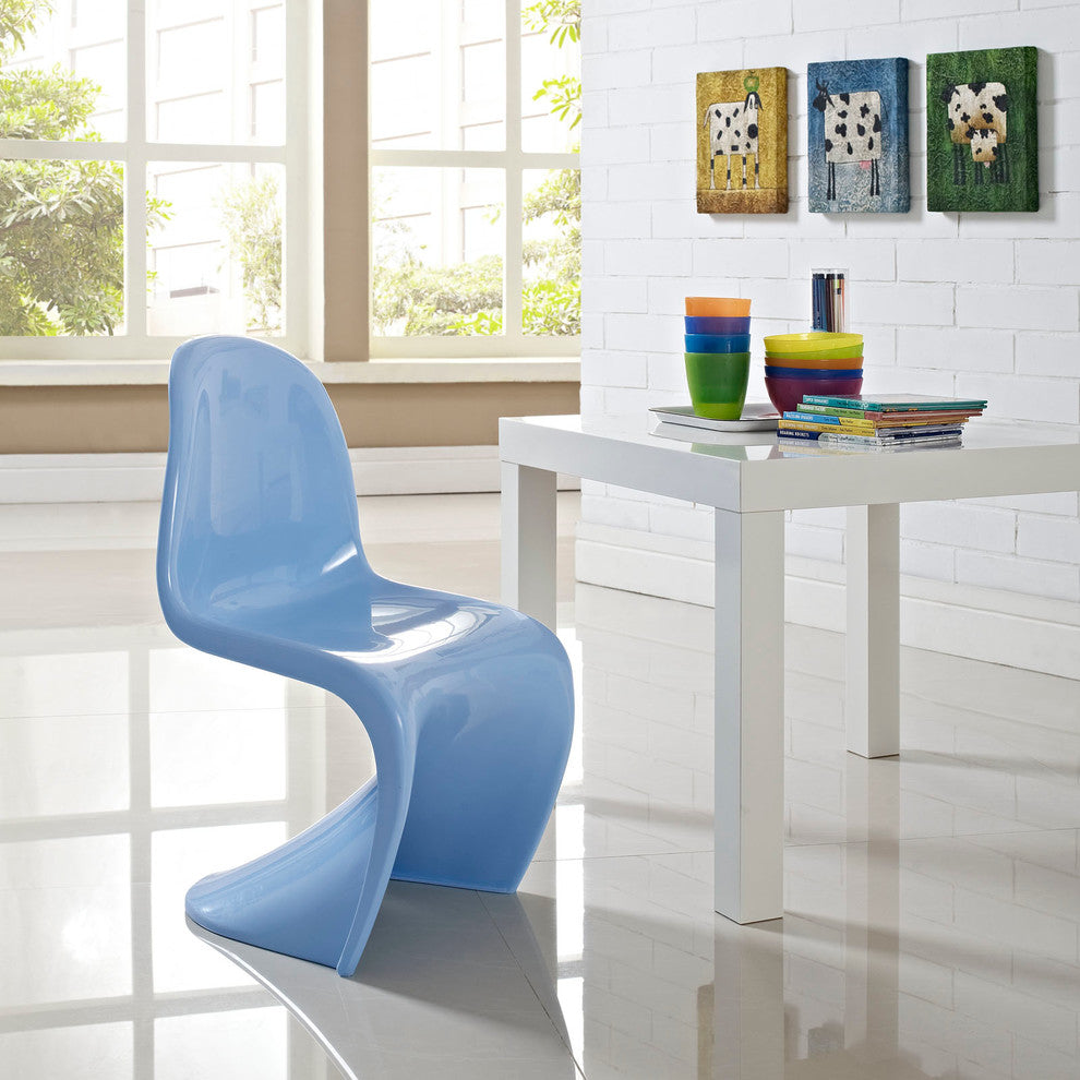 Modern Contemporary Kitchen Kids Chair Blue, Outdoor or Indoor