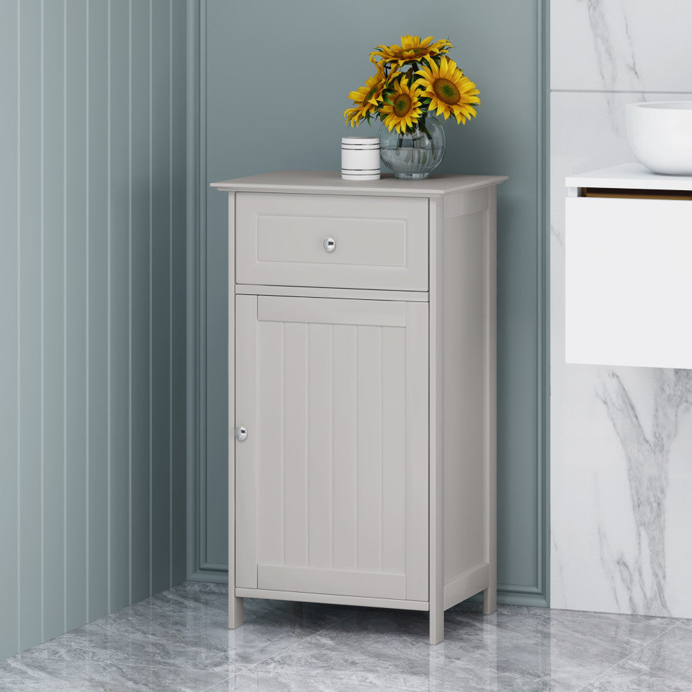 Chloe Modern Bathroom Storage Cabinet, Light Gray