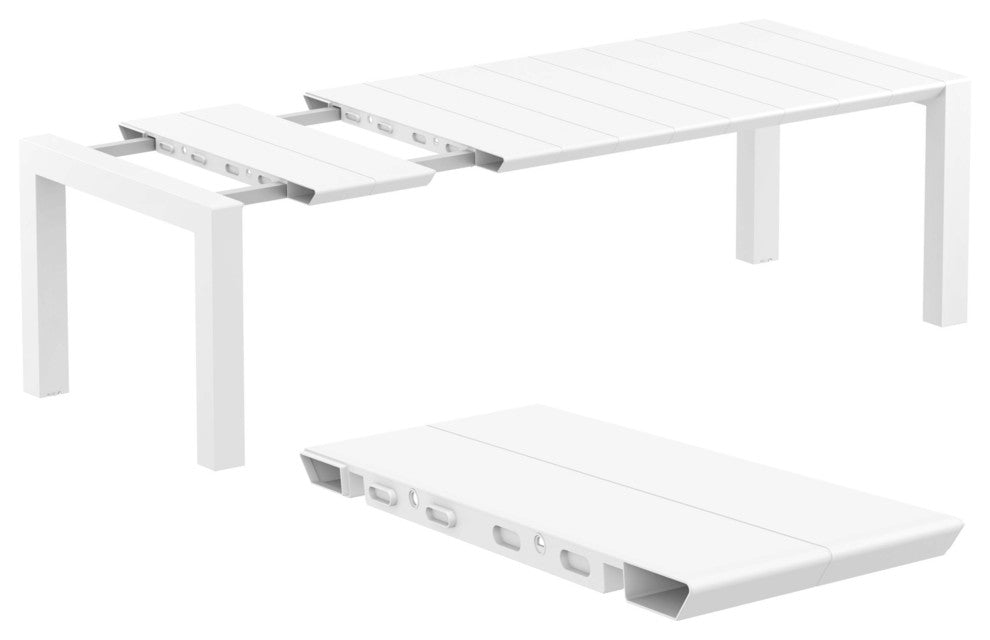 Compamia Vegas 70"-86" Extendable Dining Table, Wicker White