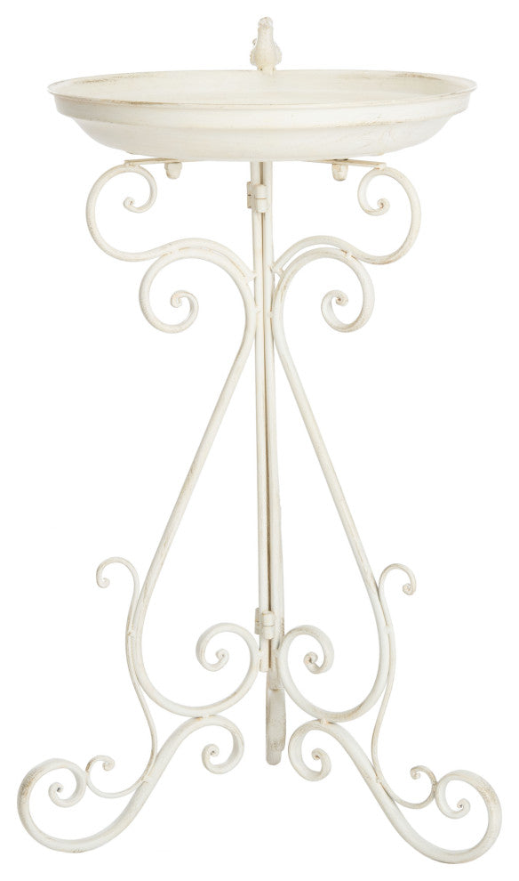 Safavieh Ashlan Bird Bath, Pearl White