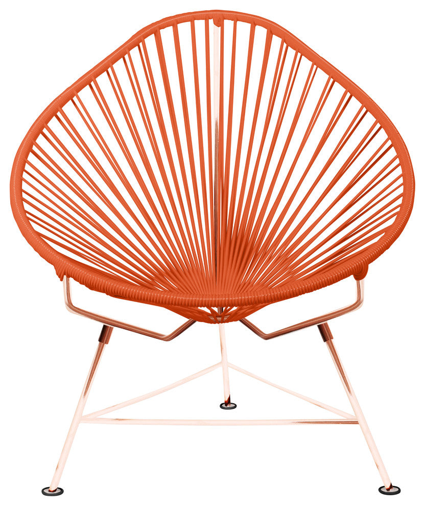 Junior Indoor/Outdoor Handmade Acapulco Chair, Orange Weave, Copper Frame