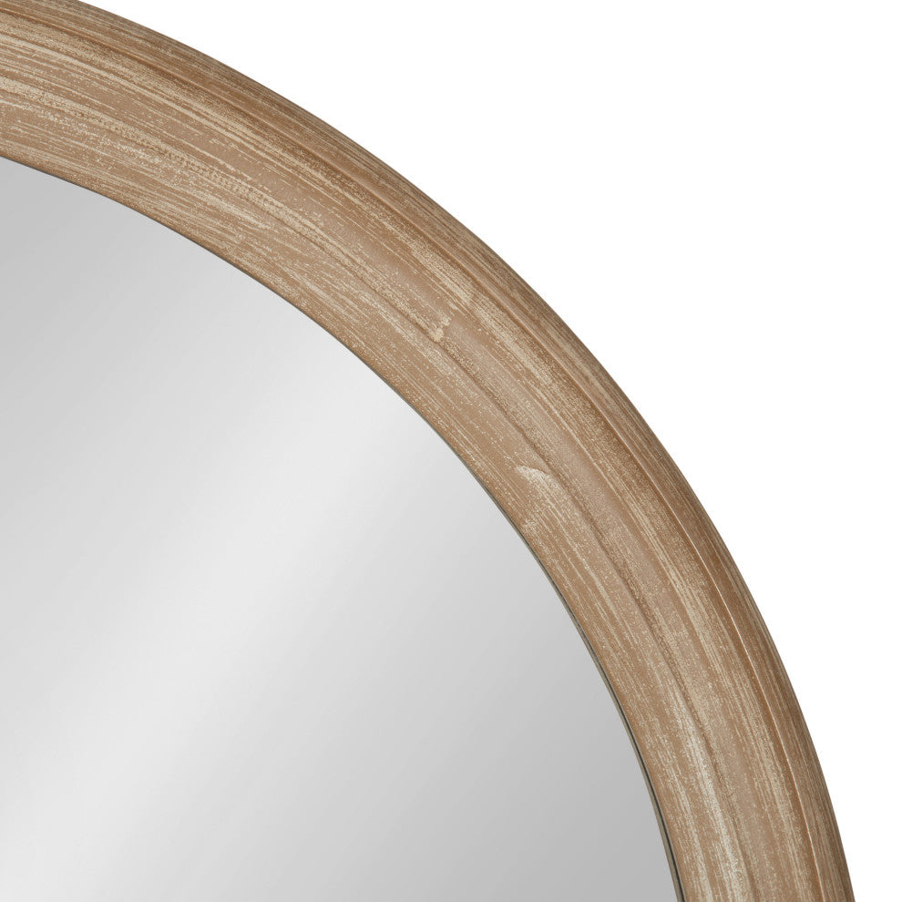 Mansell Wood Framed Wall Mirror, Brown 28 Diameter