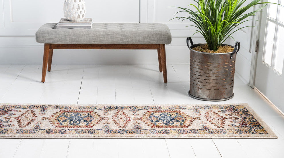 Unique Loom Cream Larissa Utopia 2' 0 x 6' 0 Runner Rug