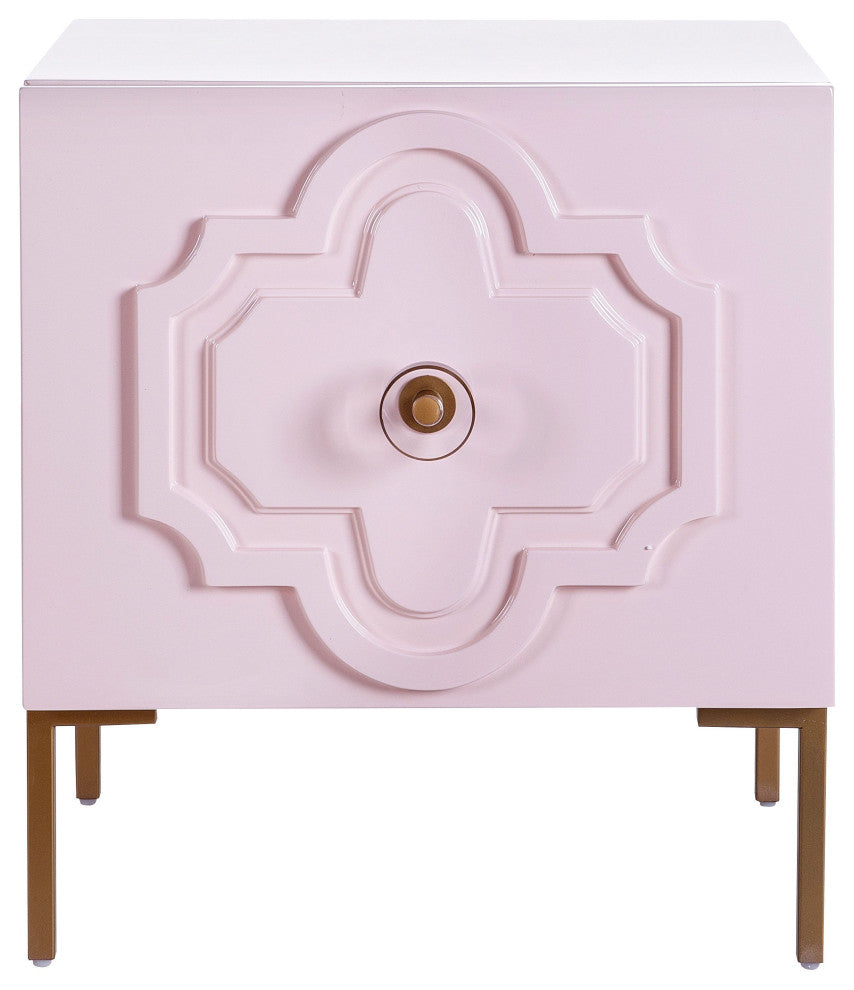 Anna Pink Lacquer Side Table - Pink