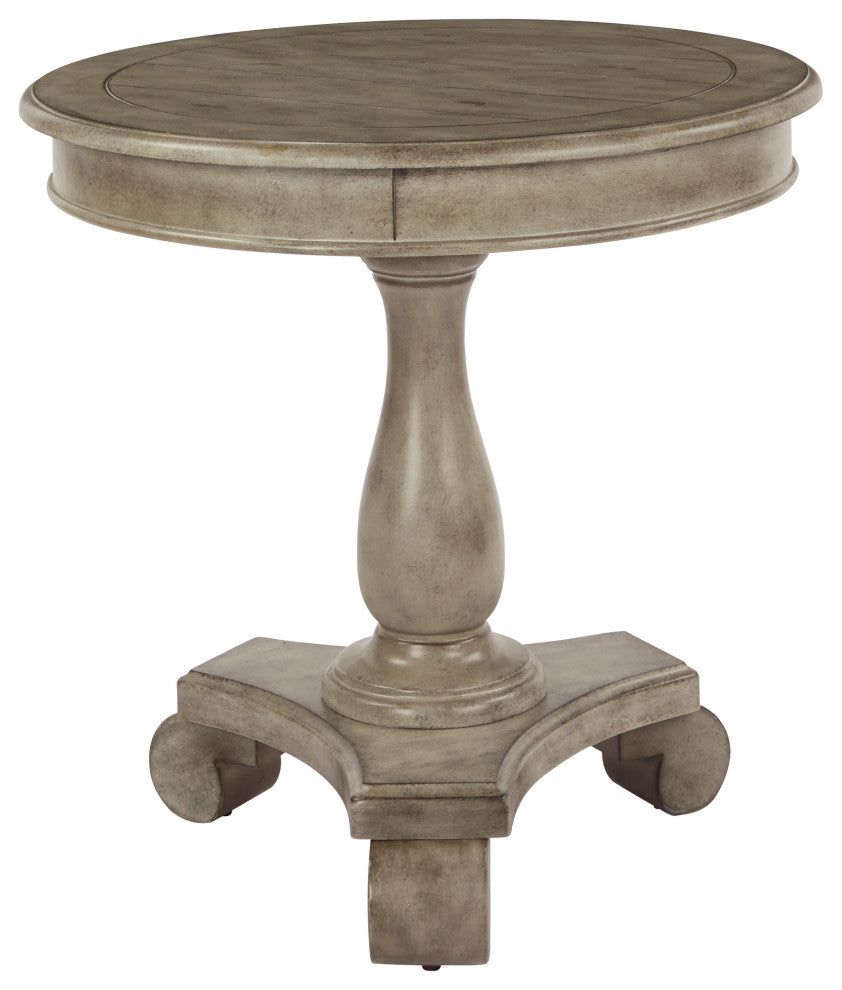 Avalon Hand Painted Round Accent table, Antique Goldstone