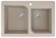 Radius 33" silQ Granite Double Bowl Kitchen Sink with 1 Hole in Cafe Latte