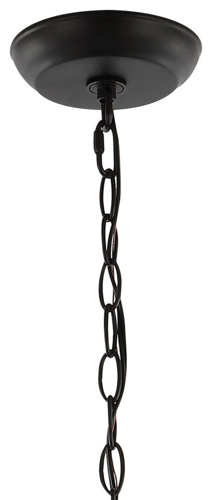 Milo 19" 3-Light Rustic Farmhouse Iron LED Pendant, Oil Rubbed Bronze